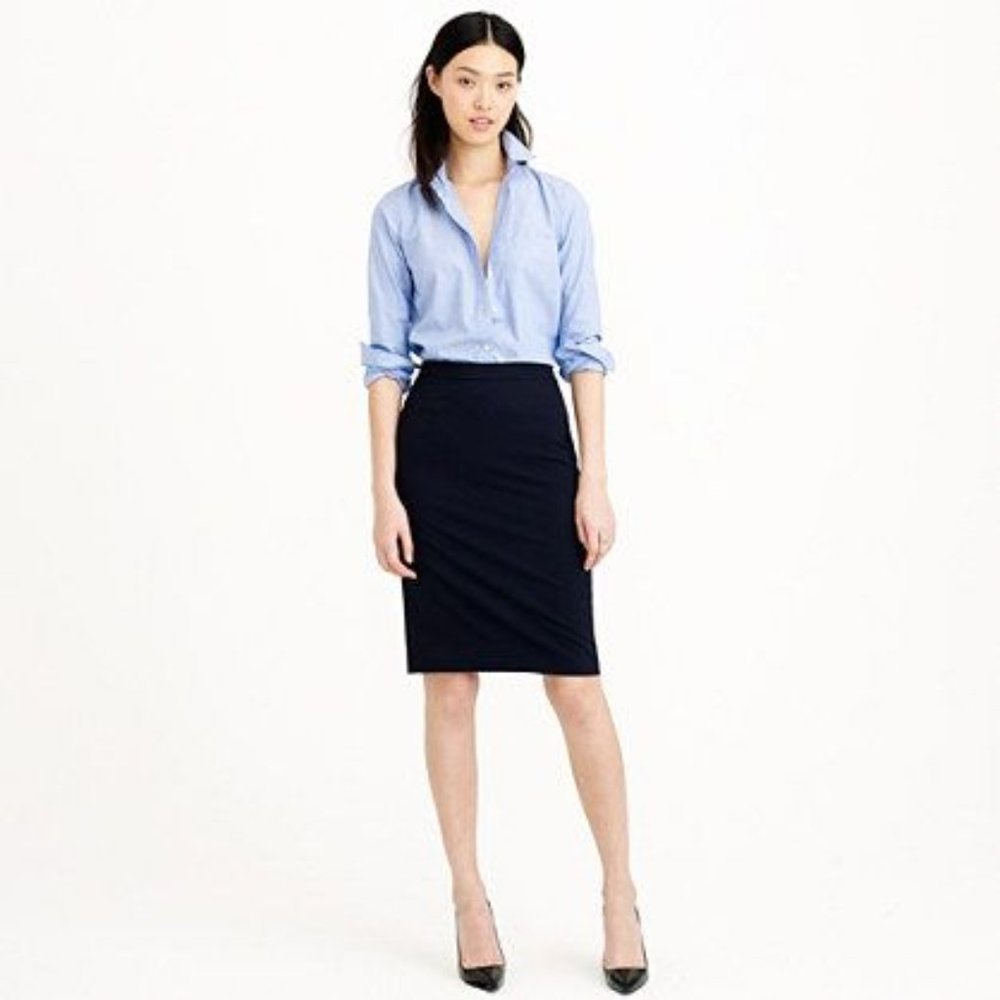 J Crew The Pencil Skirt Navy